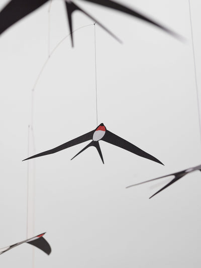 Five Flying Swallows Hanging Mobile