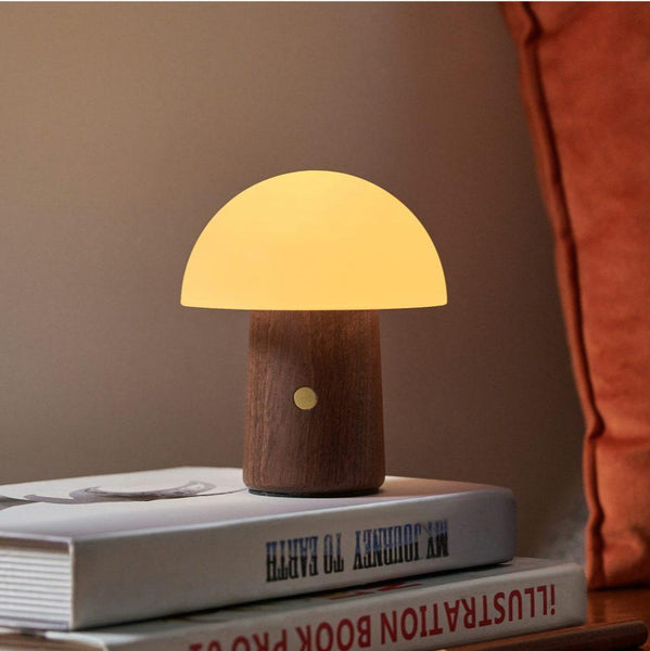 Alice Mushroom Lamp - Mini Walnut