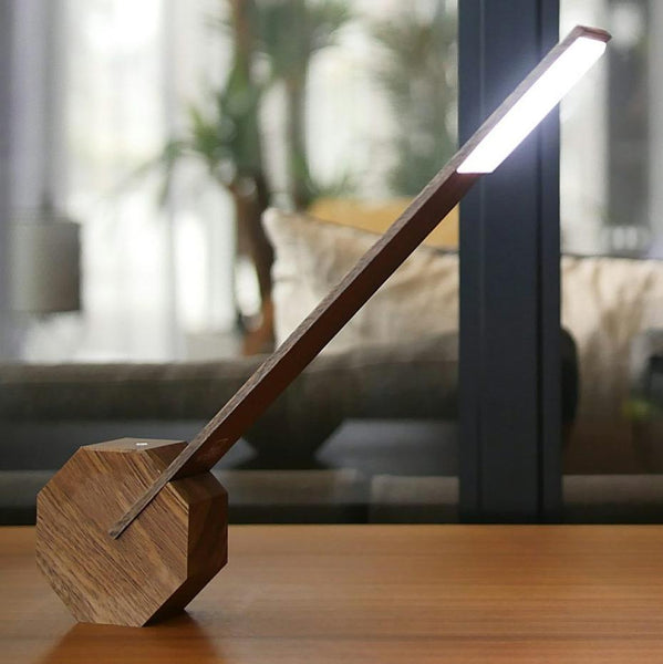 Octagon One Portable Desk Light - Walnut