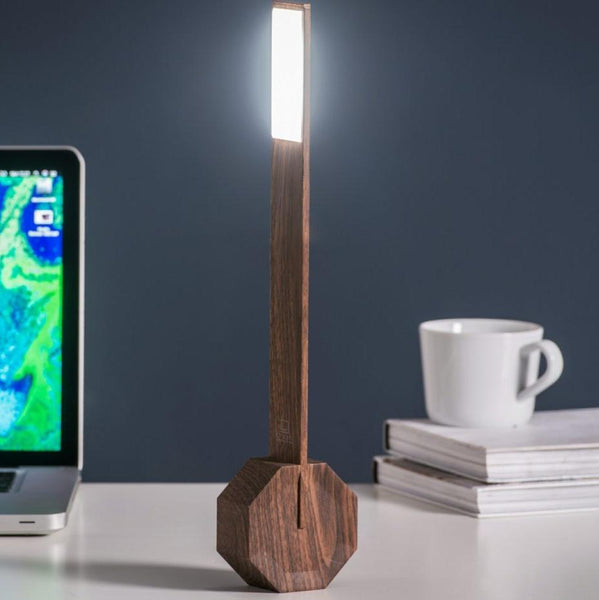 Octagon One Portable Desk Light - Walnut