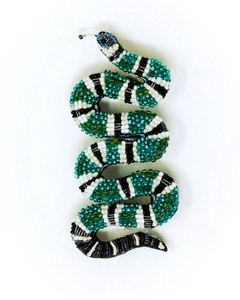 Green Banded Snake Brooch