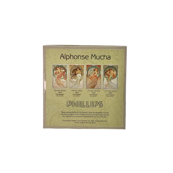 Alphonse Mucha - "The Arts: Dance, Music, Painting and Poetry" Square Coaster Set