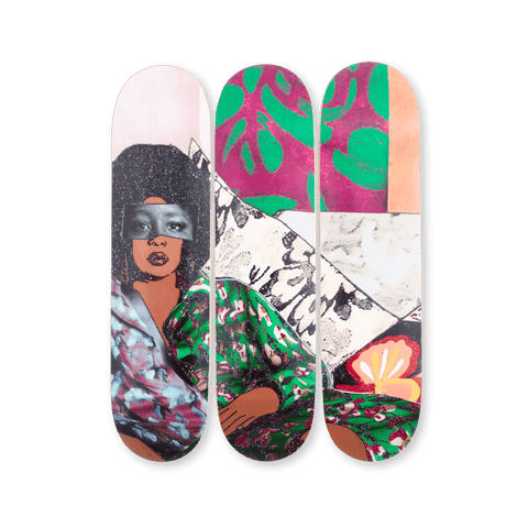 Wall Hanging Skateboard: Mickalene Thomas's Afro Goddess Looking Forward