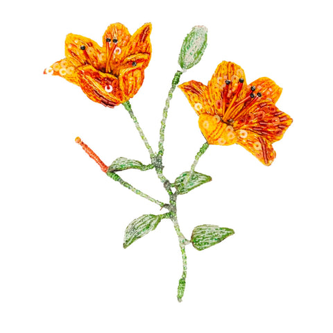 Orange Lily Brooch