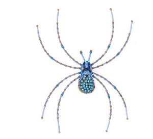 Blue Spider Brooch