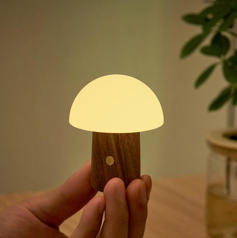 Alice Mushroom Lamp - Super Mini Walnut