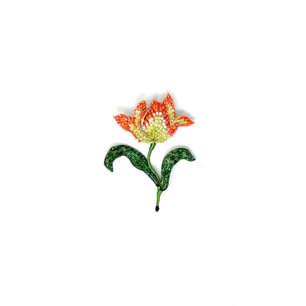 Brooch: Yellow Red Parrot Tulip