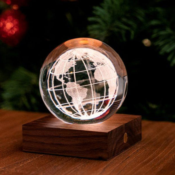 Amber Crystal Light - World Globe