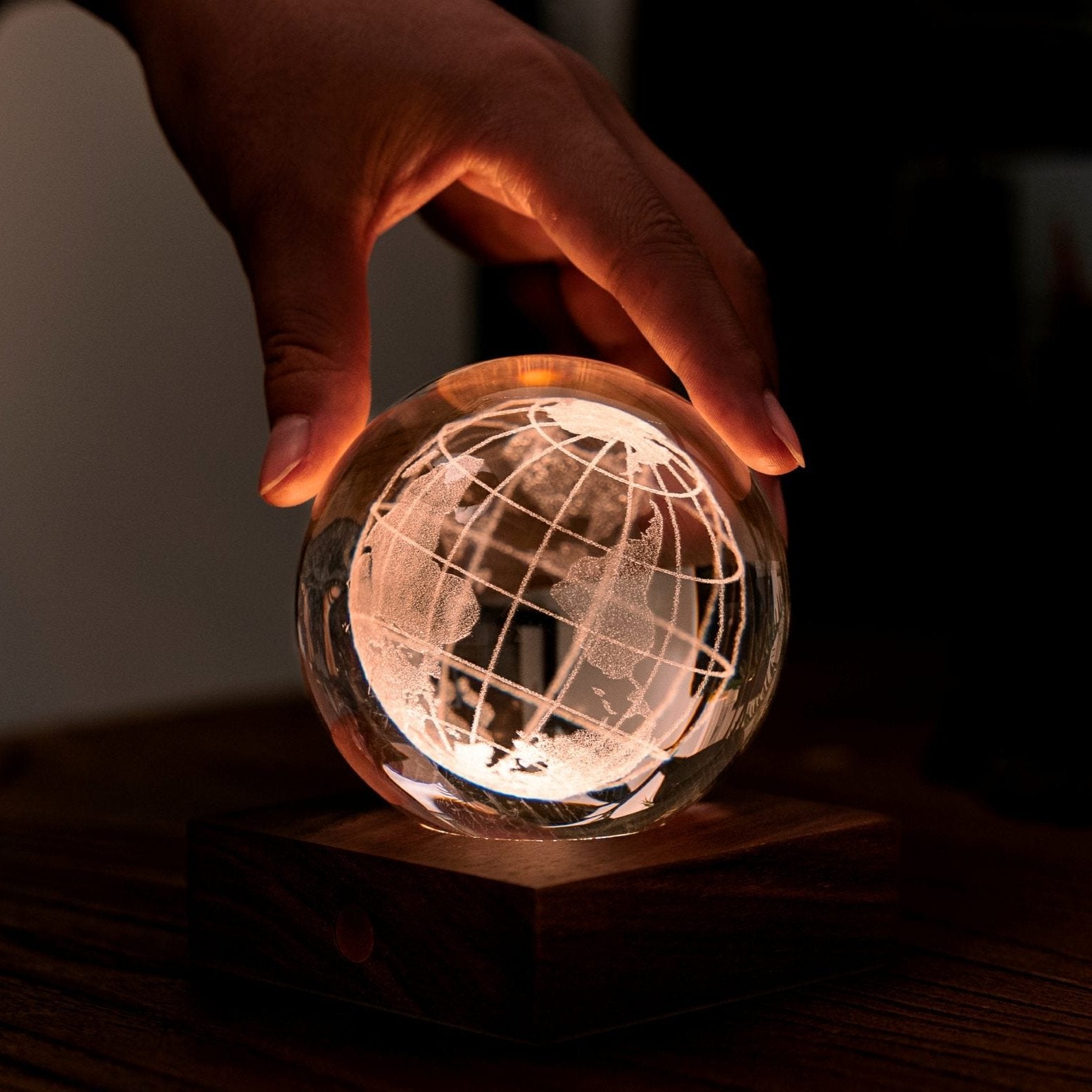 Amber Crystal Light - World Globe