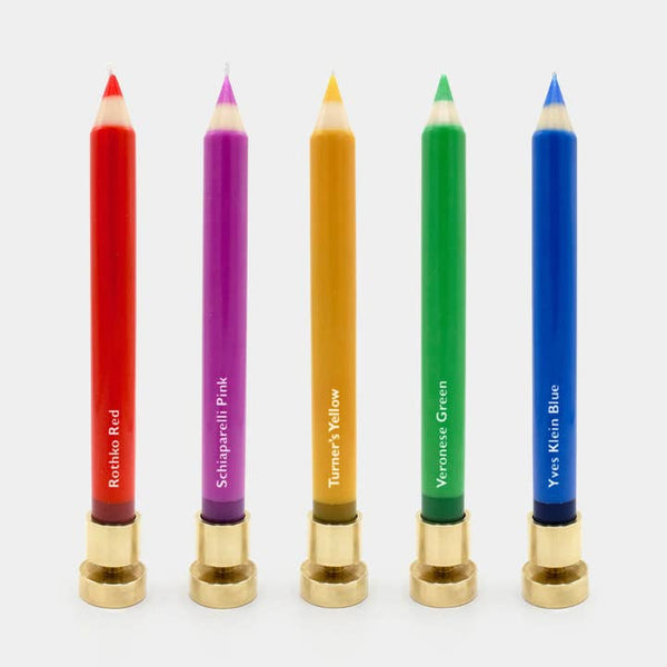 Pencil Taper Candles – Multicolor (5 Pack)