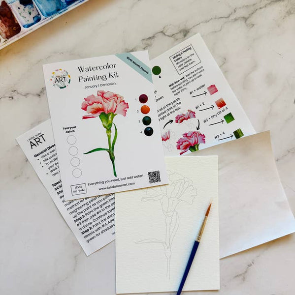 Watercolor Kit: Carnation