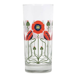 Red Poppy Collins Glass