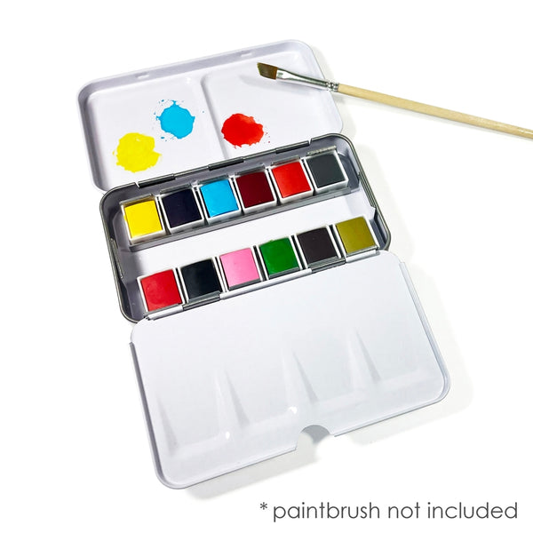 Elseware: Watercolor Set - Travel-Friendly Metal Palette - 12 Colors