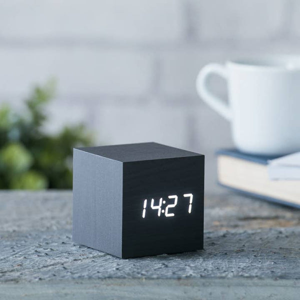 Cube Click Alarm Clock - Black