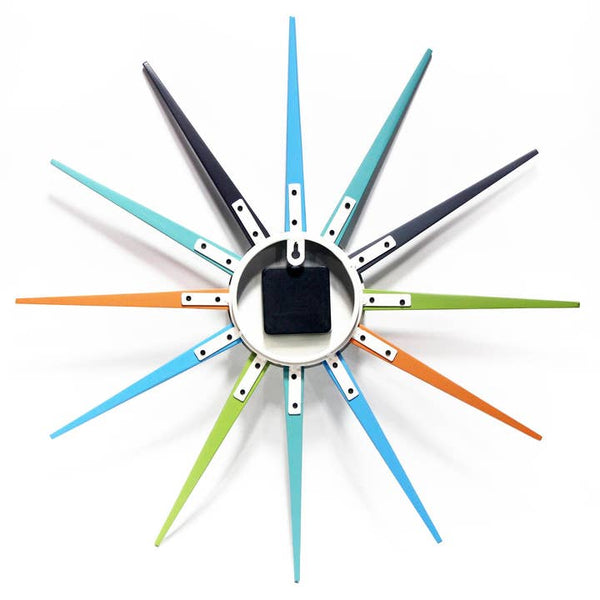 Modern Starburst Multi-Color Wall Clock 20.5 Inch