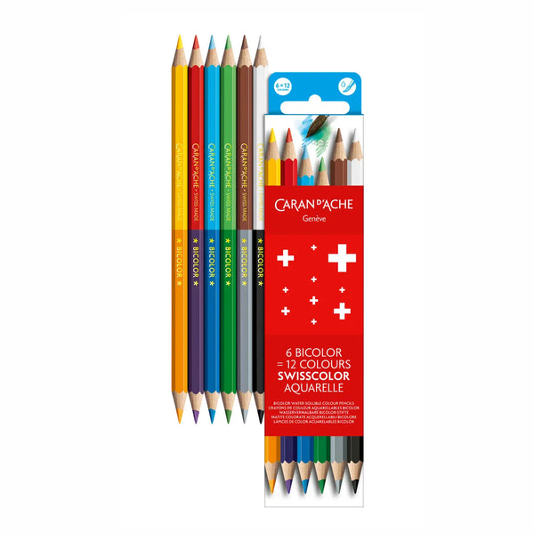 Swisscolor Bi-Color Water-Soluble Color Pencil Set