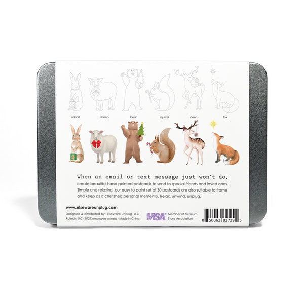 Elseware: Coloring Postcards w/ 6 Winter Animal Designs (30cards)