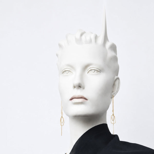 Elva Threader Earrings - Satin Gold
