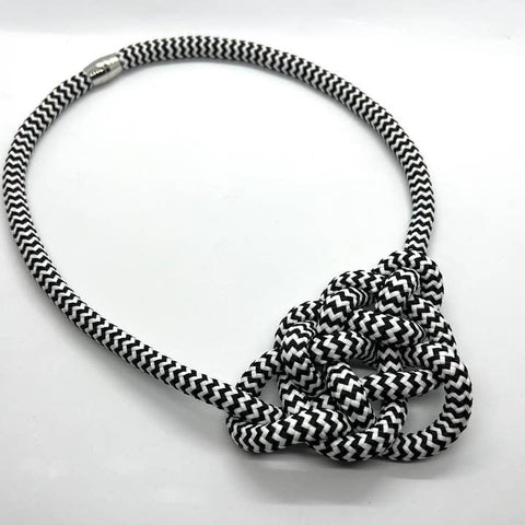 Brave: Nautical Vibe Necklace Graphic Black & White Rope