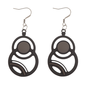 Saturn Black/Grey Earrings