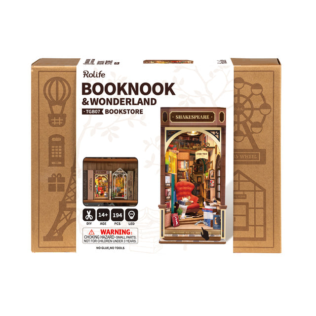 DIY Miniature House Book Nook Kit: Bookstore