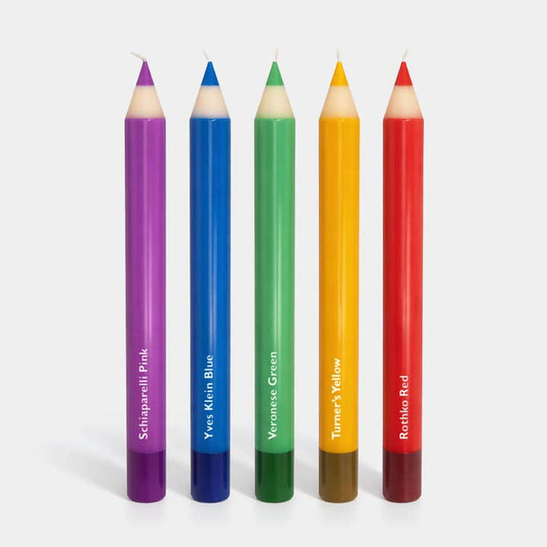 Pencil Taper Candles – Multicolor (5 Pack)