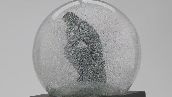 Rodin's The Thinker Snow Globe