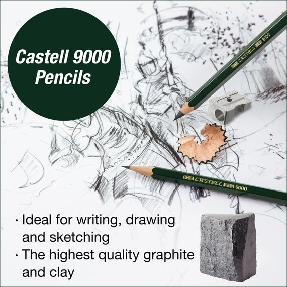 Castell 9000 Graphite Pencils, Sketching & Accessories Set