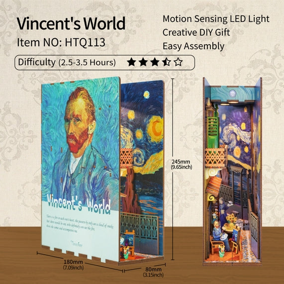 DIY Miniature House Book Nook Kit: Vincent's World