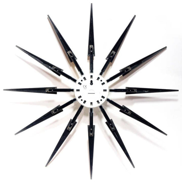 Midcentury Modern Starburst Multi-Color Wall Clock 24.5 Inch