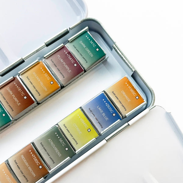 Elseware: Watercolor Set - Travel-Friendly Metal Palette - 12 Colors