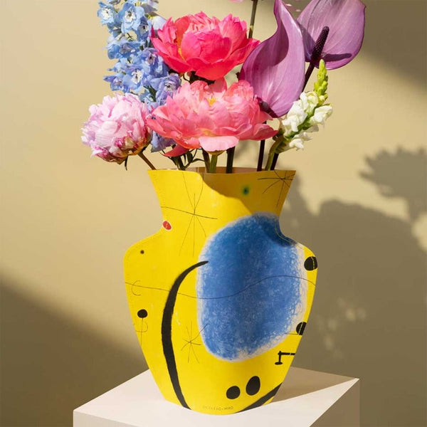 Joan Miró Paper Vase - Yellow, Flower Vase & Card Set
