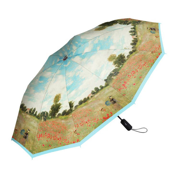 Monet "Poppy Fields" Folding Travel Umbrella