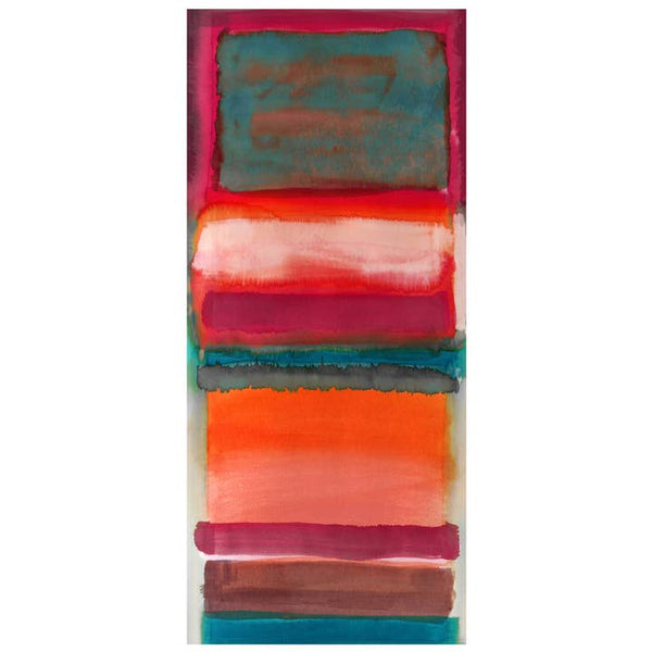 Travel Wrap/Scarf in Silk/Wool Blend - Red Multi