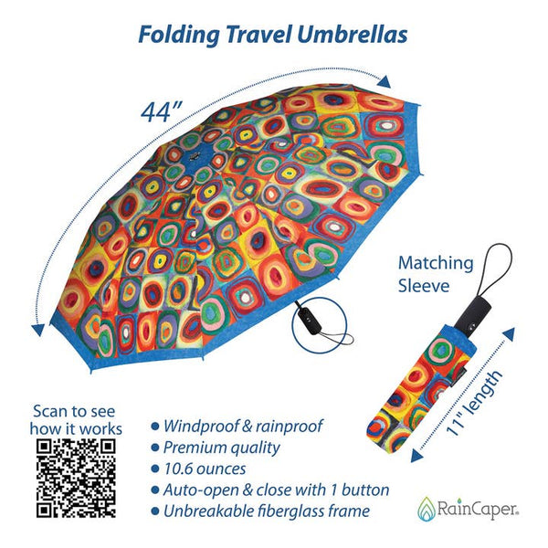 Kandinsky "Circles" Folding Travel Umbrella