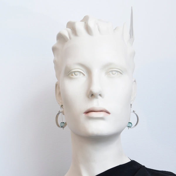 Lunette Earrings - Gold Grey