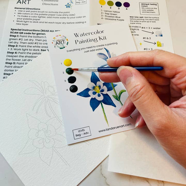 Watercolor Kit: Columbine Flower