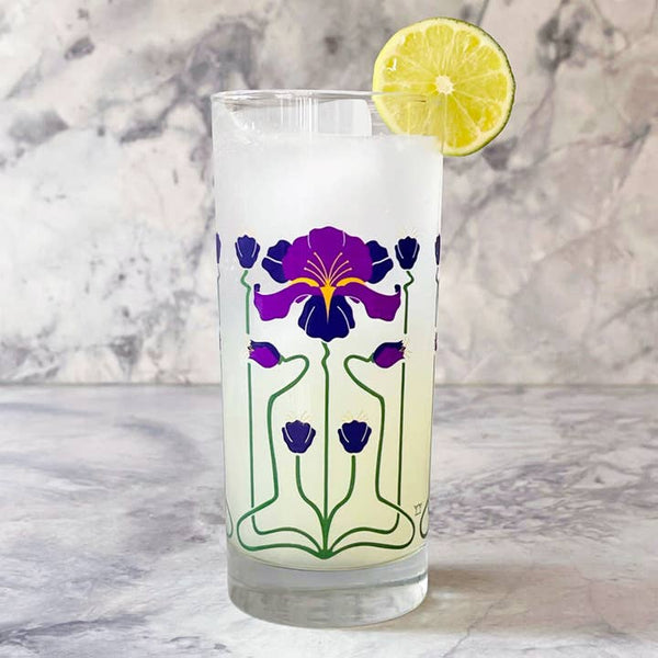 Purple Iris Collins Glass