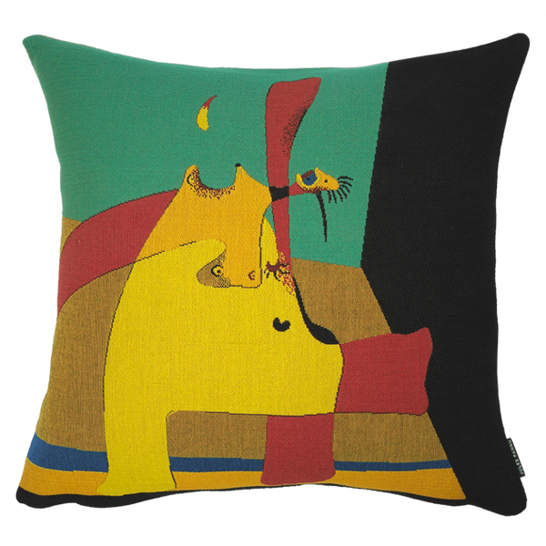 Miro Pillow: Flame in Space and Nude Woman - 1932