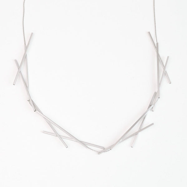 Sixes & Sevens Necklace - Satin Silver