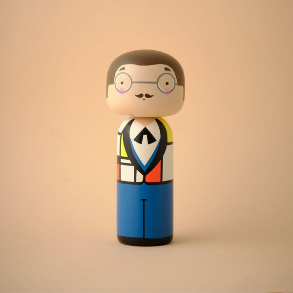 Piet Kokeshi Wooden Doll
