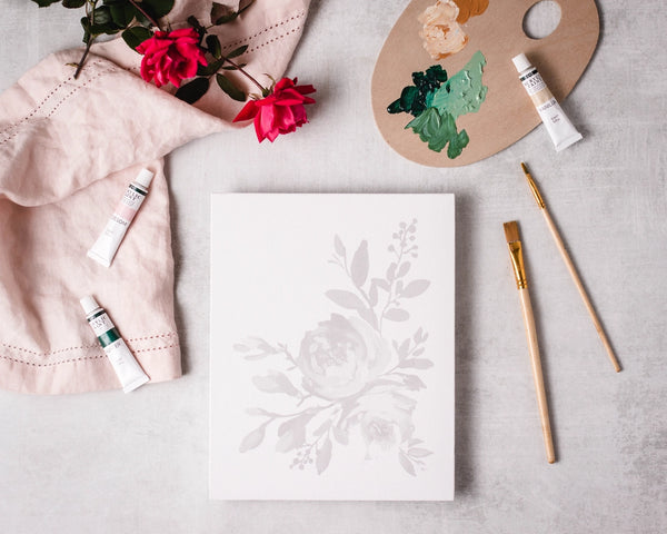 Abstract Roses Painting Kit, Impressionist Painting Kit