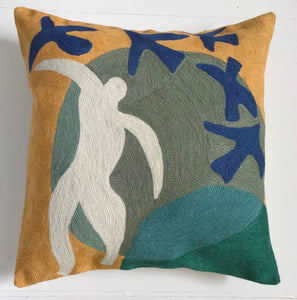 Matisse Inspired Man & Bird Pillow