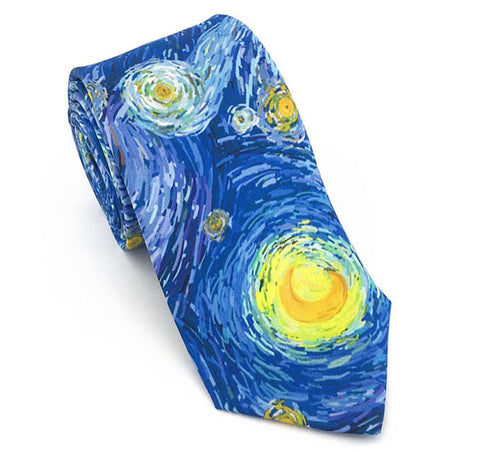 Starry Sky Necktie, Blue and Yellow , 100% Silk, Phillips Collection Museum