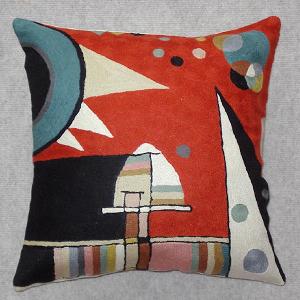 Kandinsky Inspired #2 Red Pillow