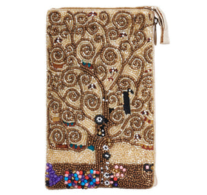 The Tree of Life by artist Gustav Klimt on hand beaded Club Bag. Great gift for the fashion accessory lover in your life.